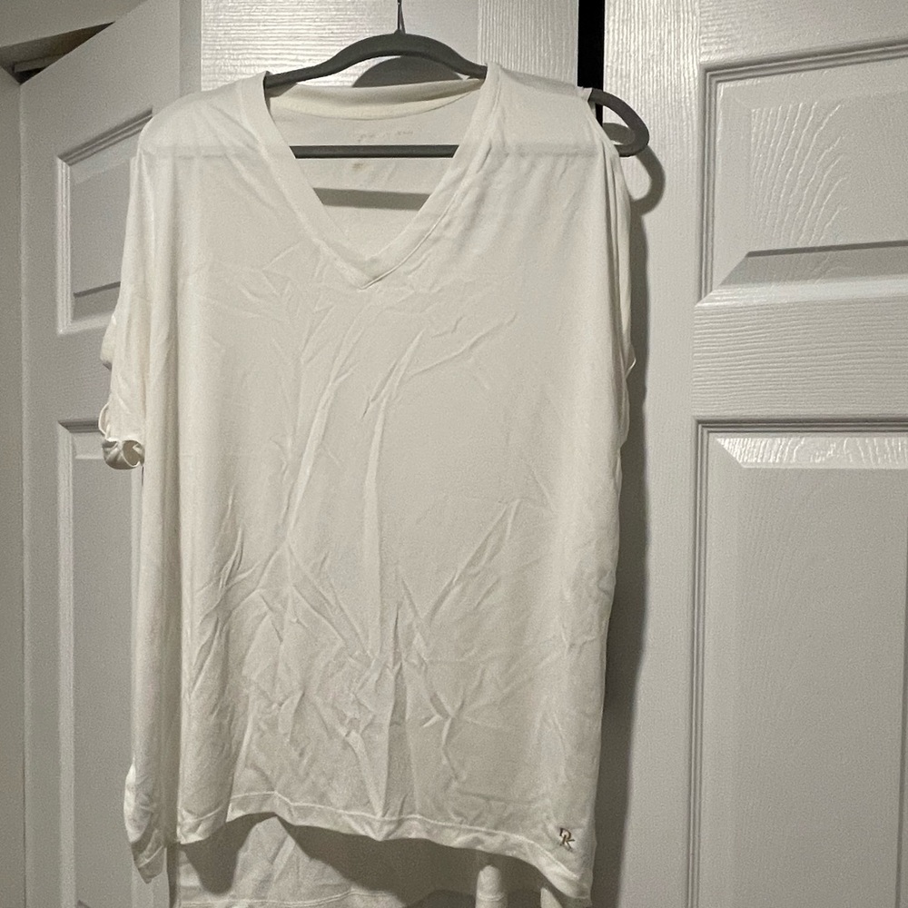 Donna Karan silly cold shoulder t shirt size Large nwt